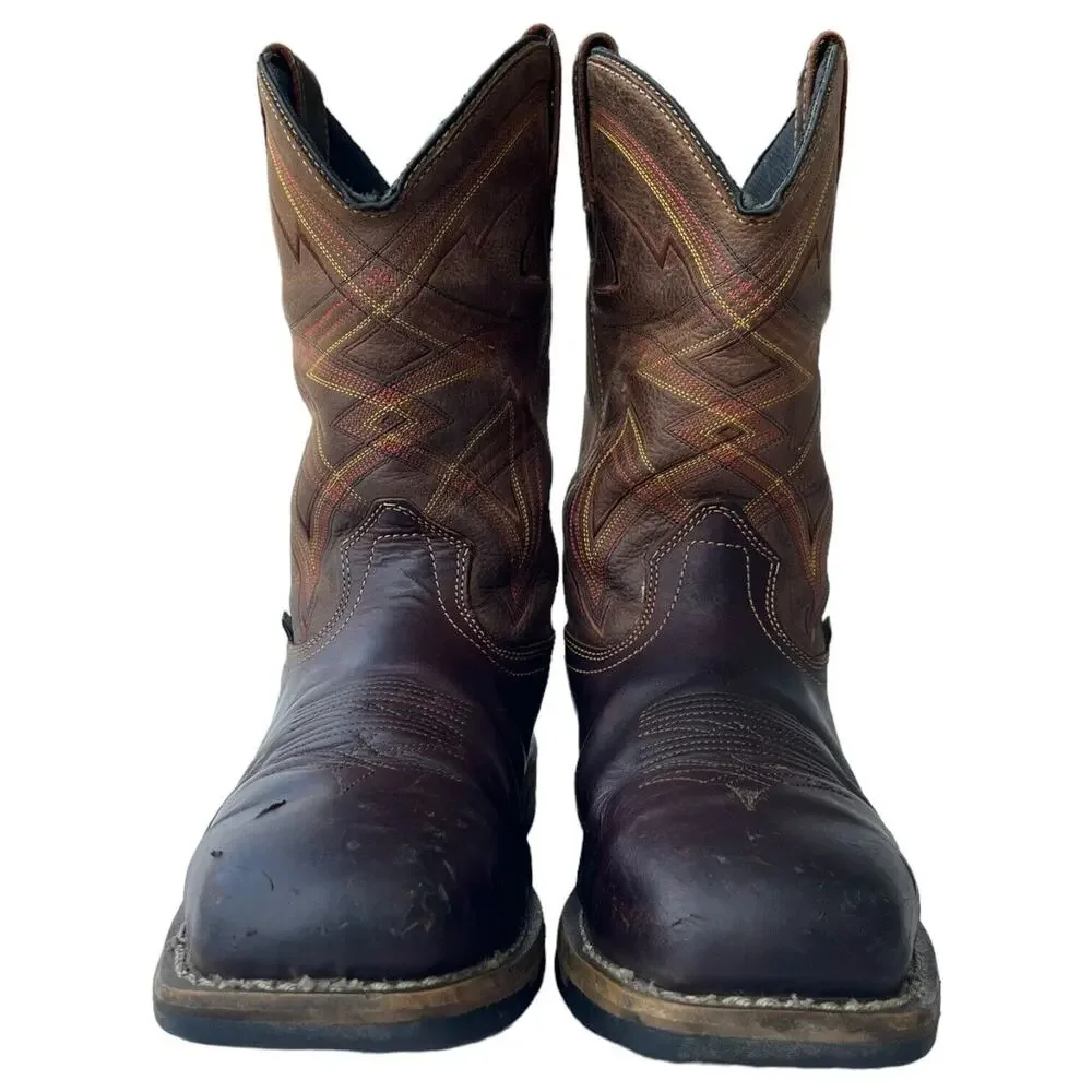 Irish Setter Cowboy Boots Mens 9.5 Marshall Leather Waterproof Steel Toe Brown